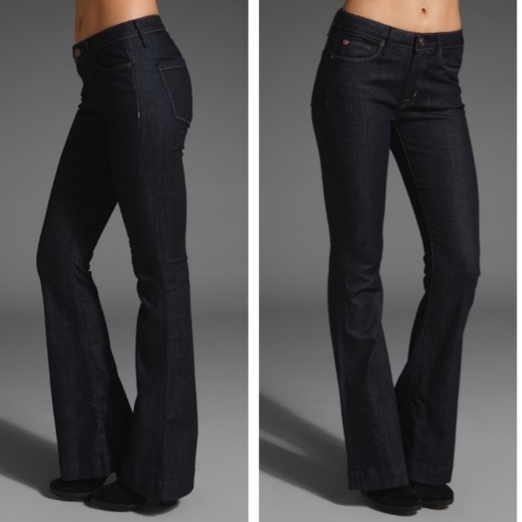 Hudson Jeans Denim - Hudson Marisa Dark Wash Mid Rise Flare Trouser 28